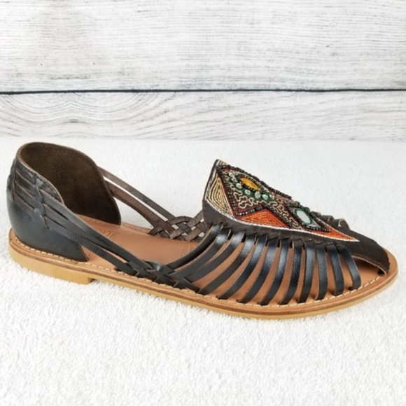 Chinese Laundry Shoes - NEW CL NANDI Leather Slip on Flat Huarache Sandals